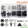 Kit de Reparo de Fecho de Pressão de Ferro 12mm 100 Conjuntos/50 Conjuntos Gancho de Colarinho para Lingerie Gancho de Calça Conjunto de Fivela Oculta Fabricante Atacado