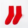 Calcetines de mujer otoño e invierno con flores rojas, calcetines de tubo cuadrados, calcetines de moda con amor dulce, venta al por mayor