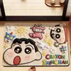 Alfombrilla de Piso para Baño, Absorbente de Agua, Secado Rápido, Alfombrilla Antideslizante, Felpudo para Puerta de Baño, Alfombrilla de Piso de Diatomeas con Dibujos Animados de Crayon Shin-Chan