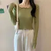 Nuevo Top Corto Dulce y Chic de Otoño Temprano Ropa de Primavera y Otoño Delgado Estilo Extranjero Suéter Interior Suéter Base para Mujer