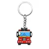 Colgante de Llave Creativo Serie Camión de Bomberos de Dibujos Animados Parche Suave de PVC Anillo de Llave Metálico DIY Colgante de Bolsa