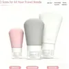 Nuevas botellas de silicona para viaje, set portátil para el hogar y el viaje para limpiador facial, gel de ducha, cosméticos y almacenamiento de lociones