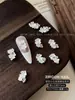 Decoraciones para Uñas White Small Flower Zircon Stacked Rhinestone, Perla 3D Cuadrada de Lujo Ligero Sin Base, Pedrería al por Mayor