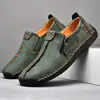 Em Estoque Novos Sapatos Casuais Slip-On Transfronteiriços para Homens, Sapatos de Couro com Zíper de Tamanho Grande, Mocassins Preguiçosos Feitos à Mão de Tamanho Grande para Comércio Exterior
