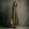 2026 Verano transfronterizo europeo y americano nueva moda chaleco de bolsillo sin mangas patchwork estilo vacacional vestido casual