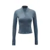 Abrigo de yoga nuevo de otoño e invierno transfronterizo para mujer, ropa de entrenamiento deportivo al aire libre, fitness, chaqueta con cremallera de manga larga