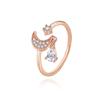 Versión coreana del anillo de estrella y luna de nicho de alta gama S925 anillo de plata para mujer estilo frío moda simple anillo de alta gama