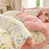 Juego de ropa de cama de algodón estilo Ins de cuatro piezas juego de tres piezas de algodón fresco para dormitorio de estudiante sábana funda de edredón