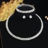 Joias da Moda Europeias e Americanas Mais Vendidas Transfronteiriças Luxo Corrente de Garra com Strass Totalmente Cravejada Conjunto de Colar de Noiva Acessórios