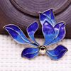 L60299 Joyería Estilo Antiguo DIY Cobre Hecho a Mano Dos Tonos Color Azul Punto Esmeralda Pasador para el Cabello Corona para el Cabello Material Accesorios 50*66mm