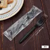 Tenedores desechables personalizados, tenedores gruesos para pastel, postre y fruta, palillos de fruta creativos de plástico transparente, empaquetados individualmente