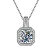 Colgante de moissanita Fidelity colgante de oro de 18K con diamante cadena de clavícula moda simple bolsa cuadrada collar venta al por mayor de fábrica