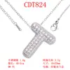 Moderna y Versátil Colgante de Alfabeto Inglés de 26 Letras con Microincrustaciones de Cobre Puro Cadena para Clavícula Suministro Directo Joyería de Collar para Mujer