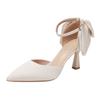 Tacón de aguja Puntiagudos Zapatos de tacón alto para adulto de mujer con parte superior escotada de una línea de seda Zapatos de princesa Primavera/Verano 2024