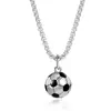 Collar Colgante de Fútbol Deportivo para Copa del Mundo 2026 de Venta Caliente Transfronteriza para Hombres y Mujeres Joyería Trendy Hip-Hop de Acero Inoxidable al por Mayor