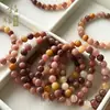 Pulseira Violeta de Pedra Jade Seda Dourada Natural com Contas Redondas em Gradiente Pulseira Violeta de Círculo Único Fornecimento ao Vivo no Atacado