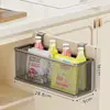 Prateleira para porta de armário de cozinha, caixa organizadora para dentro da porta do armário, porta-filme plástico de parede, cesto de pendurar lateral para geladeira - um gadget útil