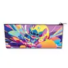 Bolsa de Lápices de Pu Stitch de Dibujos Animados Gran Capacidad Monstruo Pequeño Bolsa de Papelería para Estudiantes Bolsa de Almacenamiento para Niños Suministros Escolares al por Mayor