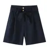 Ropa Nueva de Primavera 2026 para Mujer de Aliexpress Transfronterizo, Shorts Casuales de Color Sólido con Cinturón de Lazo 8372225