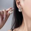 Transfronteiriço Europa e Estados Unidos high-end sense circle prata pin brincos pérola gotas de água brincos das mulheres luz luxo temperamento brincos atacado