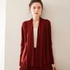 Cárdigan de punto de seda morera de 18 puntos, corto y fino, de primavera y verano de 2025, para mujer, sencillo, de manga larga, a la moda