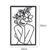 Decoración colgante de pared de hierro silueta artística línea cuerpo femenino colgante pintura decorativa de pared negro pegatina de pared mayoreo