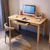 Escritorio de Madera Maciza Escritorio para Computadora en Casa con Bandeja para Teclado Apartamento Pequeño Estudio Escritorio de Oficina Simple y Moderno Escritorio para Escribir de Adultos