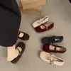 Zapatos de Algodón, Zapatos de Piel Sintética, Nuevo Estilo Francés, Planos Suaves y Cálidos, Zapatos Mary Jane Otoño e Invierno 2025, Zapatos de Terciopelo para Mujer