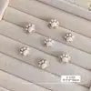 Dopamina Estilo Fofo Forma de Feijão Arte de Unha Especial Flock Dourado Patinha de Gato Resina de Cor Sólida 3D Pedras de Strass Decorações de Unha DIY
