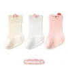 [3 Pares] Calcetines de Bebé Transpirables Sueltos de Malla Grande para Primavera y Verano, Clase A, Sin Costuras, Algodón Delgado con Dibujos para Niños Pequeños