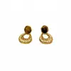 Tendencia de Moda Retro Francesa Pendientes de Aro Sencillos Pendientes Versátiles para el Viaje Diario Pendientes Elegantes de Nicho Pendientes de Botón de Lujo Ligero