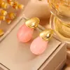 Pendientes de Acero de Titanio con Diseño de Linterna Pequeña de Colores para Mujer, Diseño de Luciérnaga Estilo Chino, Sencillos y de Alta Gama, No se Desvanecen, Pendientes de Nicho