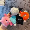 Nuevo colgante de peluche de diablito bola de carbón imitación de pelo de conejo rex para llavero de coche, colgante para mochila escolar, venta al por mayor