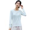 Ecoos Primavera y Otoño Nueva Camiseta de Fondo de Manga Larga Delgada de Color Puro con Cuello Redondo para Ropa Interior y Ropa Exterior Ajuste Entallado de Alta Elasticidad M361