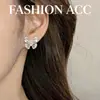 Brincos de Tarraxa Borboleta Pérola Esmalte Zircônia Estilo Frio Agulha de Prata Moda Versátil Nicho Joias para Orelha de Luxo Leve Alto Padrão