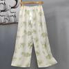 Pantalones de Pijama de Algodón Finos de Verano para Mujer con Estampado de Dibujos Animados, Pantalones de Pierna Ancha para Mujeres Embarazadas, Tallas Grandes, Adecuados para Usar Afuera, Pantalones Largos de Algodón, Exportación