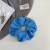 Scrunchie de Tricô Azul Claro para Outono, Versátil Estilo Coreano Relaxado para Rabo de Cavalo Baixo, Acessório de Cabelo para Coque do Dia a Dia