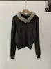 Suéter de Punto con Cuello de Piel Desmontable Omalai para Mujer, Suéter de Manga Larga Ajustado, Capa Base, Fotos Reales 5926