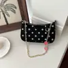 Bolsa de Ombro Nova de Bolinhas de Alto Valor Retrô 2026 Bolsa Transversal de Moda Nicho Coreano Bolsa de Axila para o Dia a Dia Bolsa de Mão