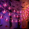 Luces de Cadena de Calabaza LED Transfronterizas, Luces de Cadena de Esqueleto Fantasma para Halloween, Luces Decorativas de Araña Murciélago para Festividades, Luces de Colores