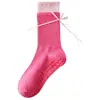 Calcetines de Yoga Personalizados para el Hogar Acheng para Mujer, Primavera y Otoño, Antideslizantes de Silicona, de Media Pantorrilla, Algodón Puro, Fitness Profesional, Pilates, Deportes