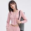 2026 Novo Estilo Top de Yoga com Capuz, Roupa Esportiva Curta para Corrida, Roupa Fitness, Jaqueta Feminina de Manga Longa