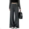 Calça Flare Casual para Meninas Primavera e Outono 2026 Novo Estilo Preguiçoso Cordão Reta Esportiva Slim Cross-Border