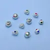 Prata Pura S999 Contas Espaçadoras Retrô Contas Redondas de Meteorito Contas Soltas Marteladas Pulseira de Corda DIY Feita à Mão Acessórios de Joias com Contas