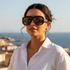 Óculos de Sol Aviador Retrô Europeu e Americano com Rebites, Moda Estilo de Rua, Óculos Versáteis, Proteção Solar Personalizada para Exterior, Óculos de Sol Transfronteiriços