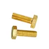Tornillo hexagonal exterior de aleación de cobre, tornillo de cabeza hexagonal de latón con cola plana, tornillo de máquina de rosca completa de cobre m3m4m5m12m16