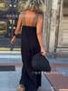 Amazon Transfronterizo 2025 Verano Moda Comercio Exterior Europea y Americana Nuevo Vestido Largo Sexy con Cuello para Mujer en Forma de A