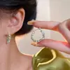 Brincos de Pérolas Coloridas Dopamina Feminino Luxo Leve Nicho Estilo Sênior Dupla Face Brincos de Pedra Natural Sintética Acessórios de Orelha