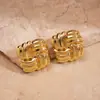 Pendientes de Acero con Tachuelas Geométricas Metálicas Cuadradas Europeos y Americanos Artesanía Pesada Transfronteriza Pendientes Simples Pendientes Personalizados de Alta Gama