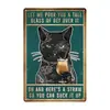 Pôsteres Retrô Mais Vendidos da Amazon, Animais de Desenho Animado, Gatos, Pinturas em Placa de Alumínio Estanhado, Pôsteres, Pinturas Decorativas Transfronteiriças para Casa Banheiro
